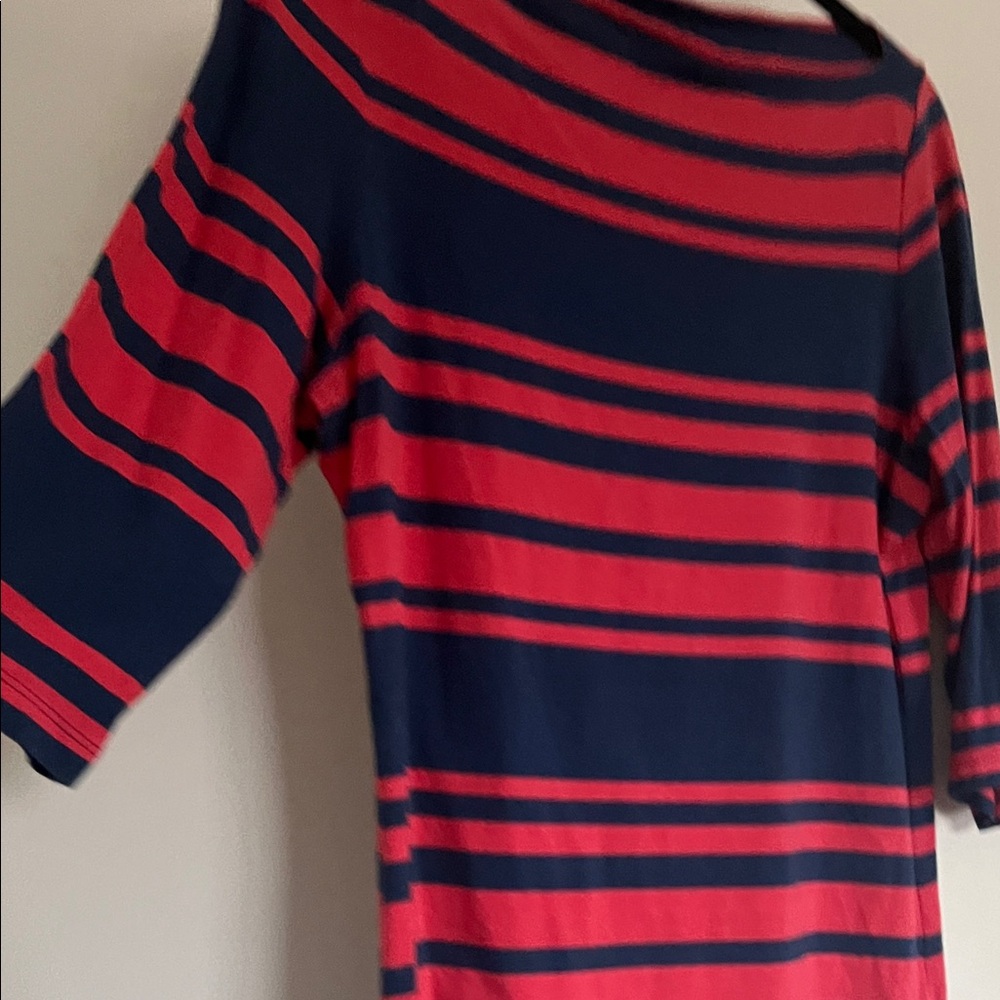 XL | Cynthia Rowley Striped Pink and Navy Top - Picture 4 of 6